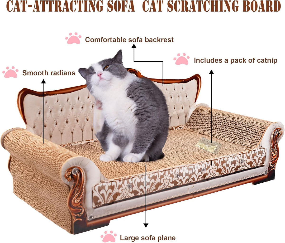 Scratching Sofa, Couch Shaped Thick Scratching Cardboard, Lounge Bed for Indoor Rest&Play, Sofa