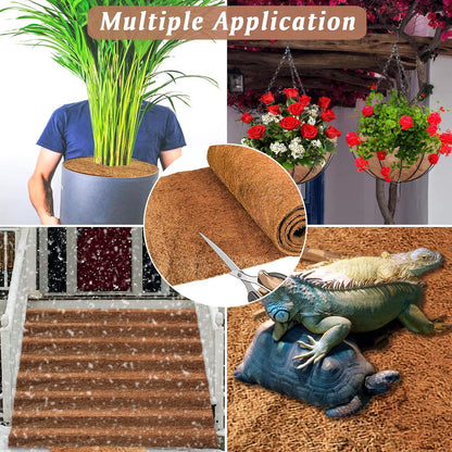 ZeeDix 3 Rolls Coconut Fiber Reptile Substrate Mat, 16 x 36 inches Natural Coco Mat Reptile Carpet