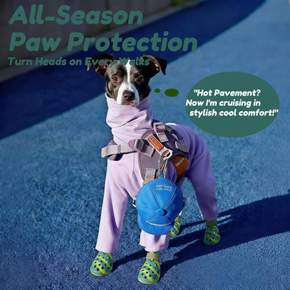 Dog Shoes for Hot Pavement and Snow, Silicone Dog Booties for Small Medium Large Dogs, Waterproof