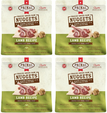 Primal Freeze Dried Raw Dog Food Nuggets, Lamb, Complete & Balanced Meal, Also Use as Topper or