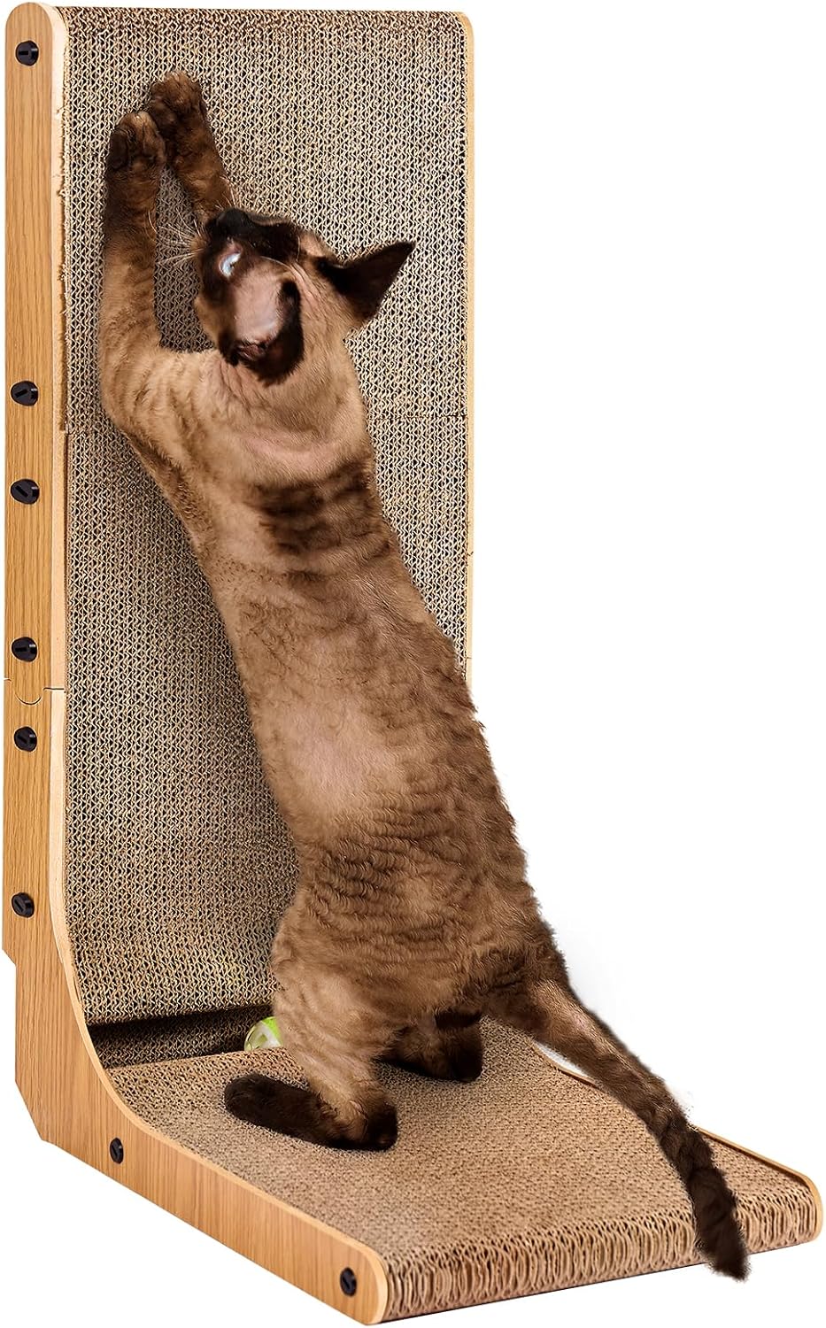 EHEYCIGA Cardboard Cat Scratcher for Indoor Cats, 26.8 Inch L Shaped Vertical Cat Scratching Board