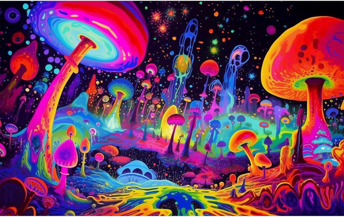 Fantasy Mushrooms Aquarium Background Abstract Mysterious Mushroom Landscape Terrarium Background