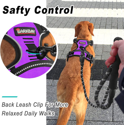 BARKBAY No Pull Dog Harness Large Step in Reflective Dog Harness with Front Clip and Easy Control