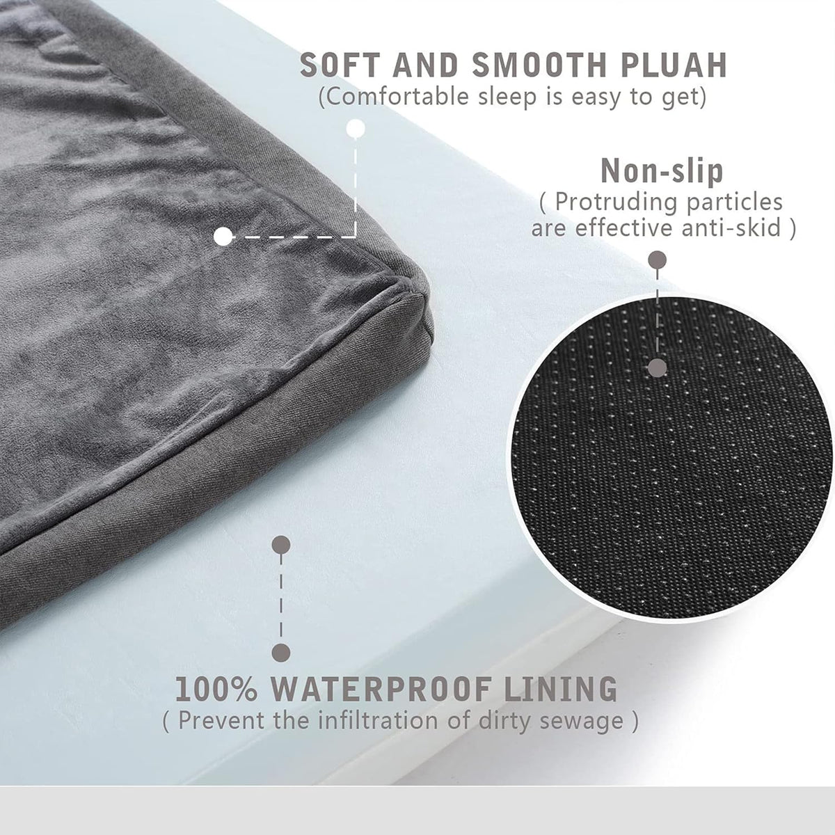 Orthopedic Memory Foam Dog Bed for Large Dogs, Cooling Dog Beds -Waterproof Pet Bed Mats for Crate