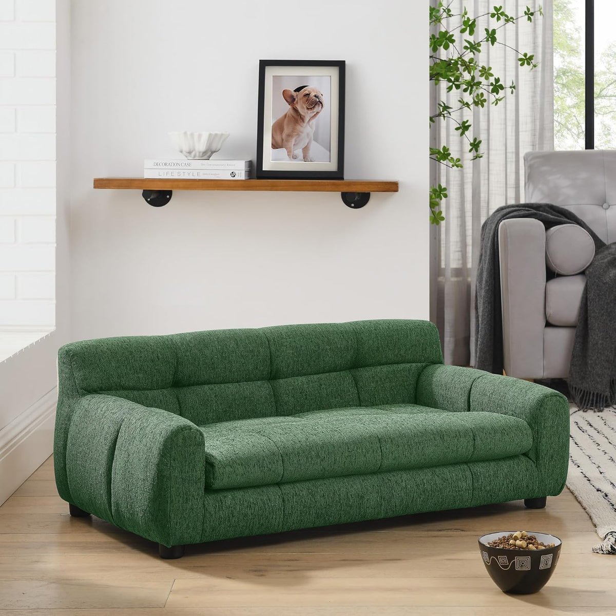 Dog Couch Bed, Mini Sofa for Dogs with Backrest and Armrest, Durable Pet Sofa with Soft Foam