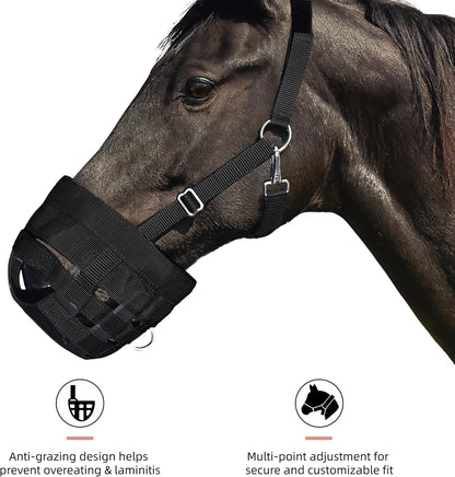 BARN & STABLE Horse Grazing Muzzle Halter for Easy Breathe, Comfortable Professional Horse Muzzle