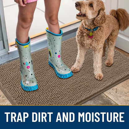 Smiry Dog Door Mat for Muddy Paws 40x32, Absorbs Moisture and Dirt Doormat, Non-Slip Washable Quick