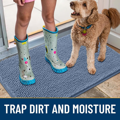 Smiry Dog Door Mat for Muddy Paws 30x20, Absorbs Moisture and Dirt Doormat, Non-Slip Washable Quick