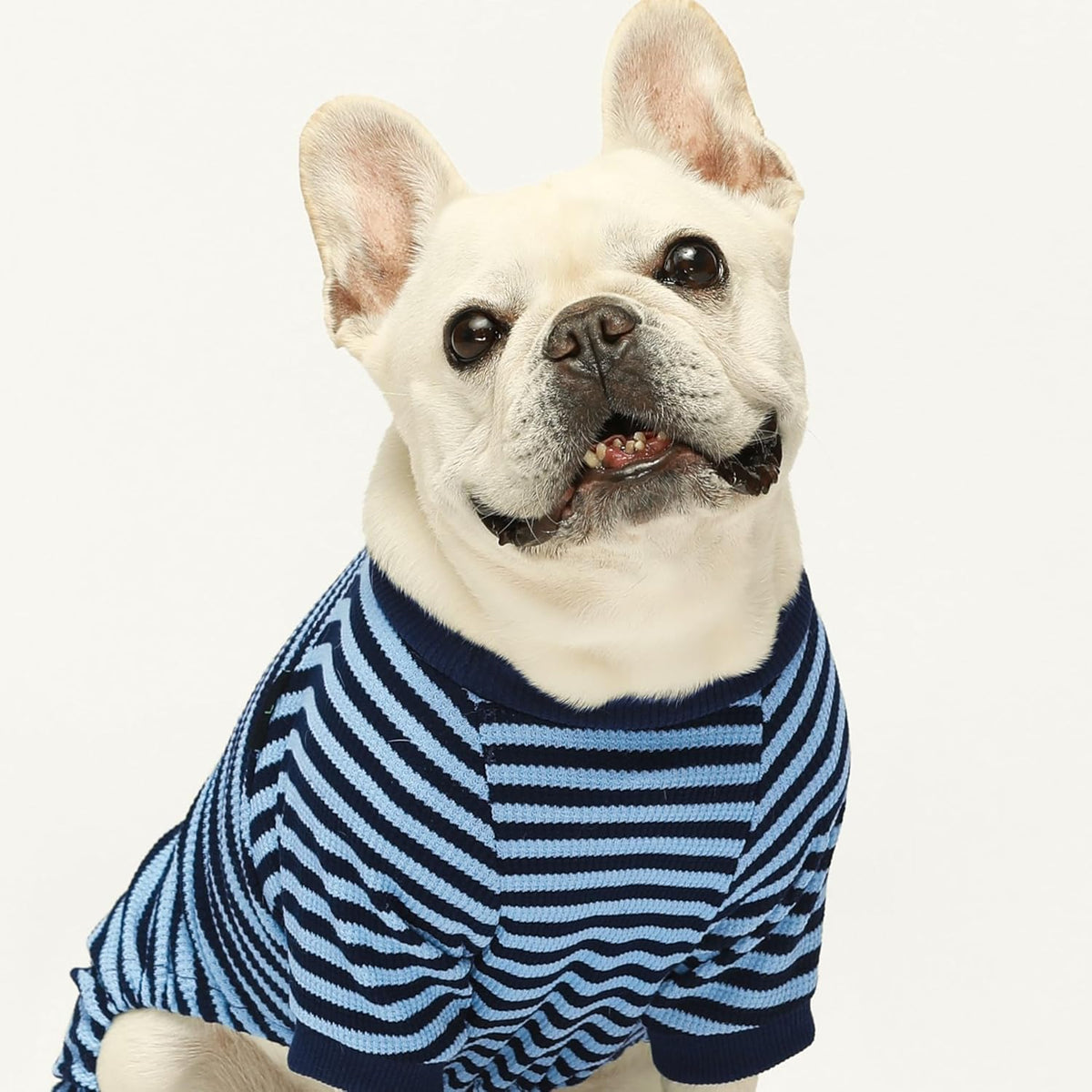 Fitwarm Blue and White Striped Dog Pajamas, Waffle Dog Clothes for Small Dogs Girl Boy, Puppy