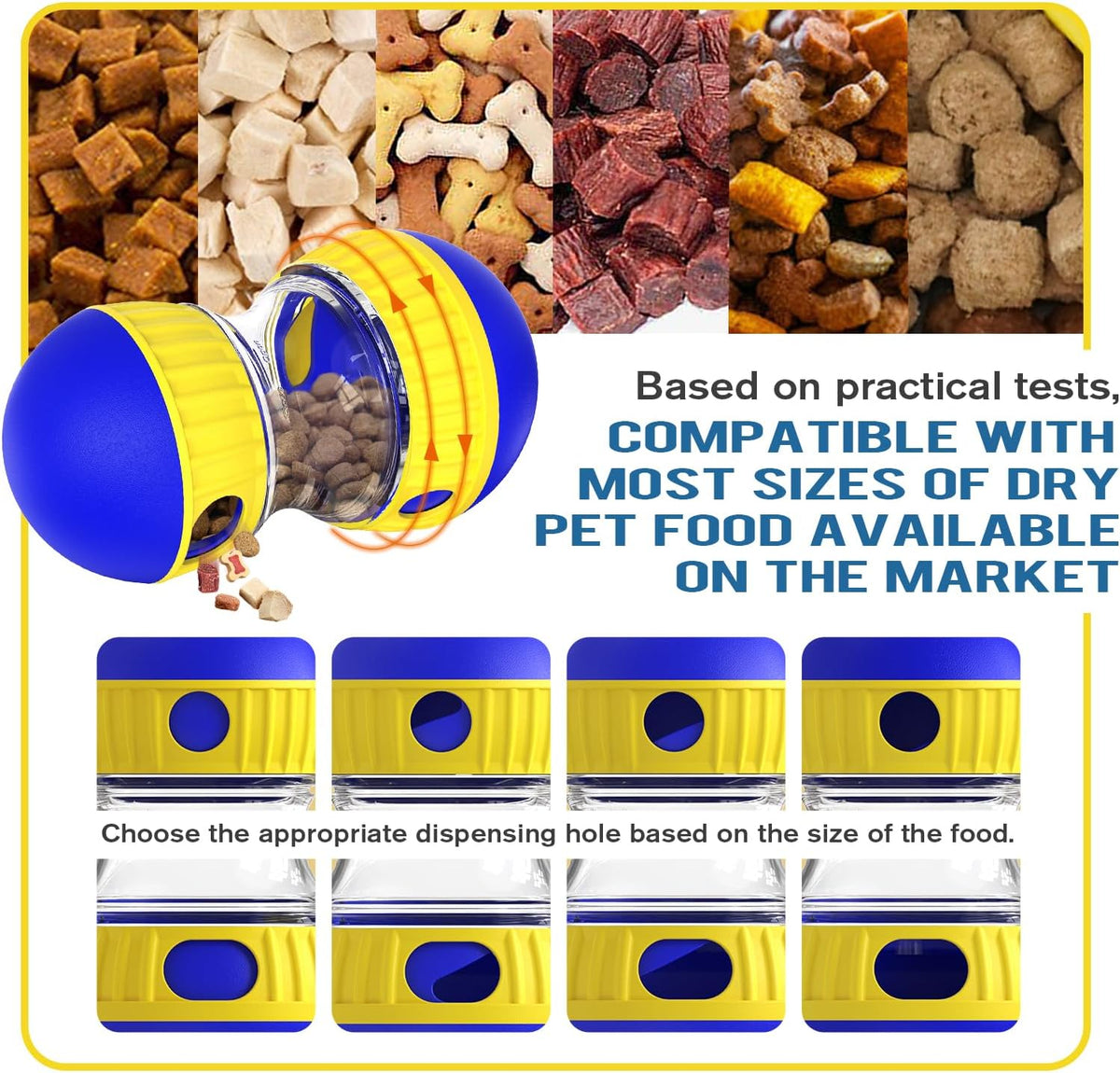 Dog Treat Dispensing Puzzle Toy Adjustable Food Dispenser Slow Feeder Puppy Enrichment Training