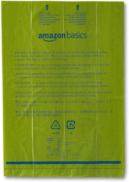 Amazon Basics Dog Poop Bags with Dispenser, 810 Count, Enhanced for Guaranteed Leakproof, Talcum