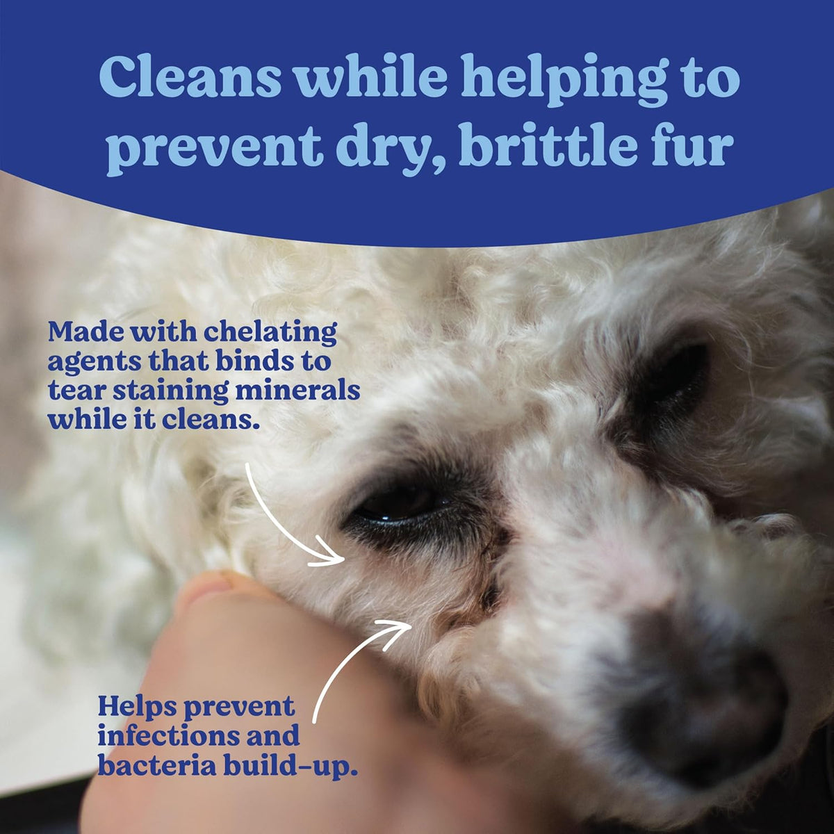 ANGELS' EYES Gentle Tear Stain & Pet Eye Wipes for All Dogs & Cats Textured Grooming Wipes Remove