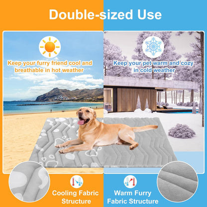 BEAUTYZOO Upgrade Dog Cooling Mat Extra Large, Reversible Self-Cooling Mat for Dogs, Thicken Pet
