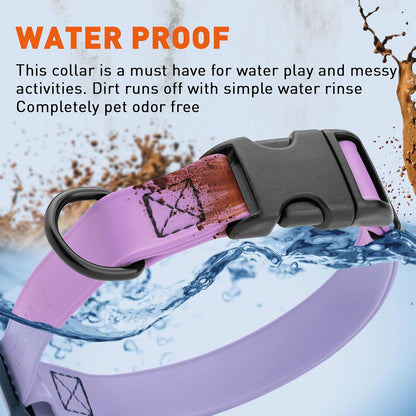 Dogline Biothane Waterproof Dog Collar with Quick Release Buckle Strong Coated Nylon Webbing with