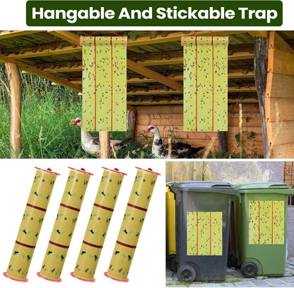 Qualirey Giant Sticky Fly Traps,30 Feet Fly Strips for Indoor Outdoor Hanging Flying Tapes Non