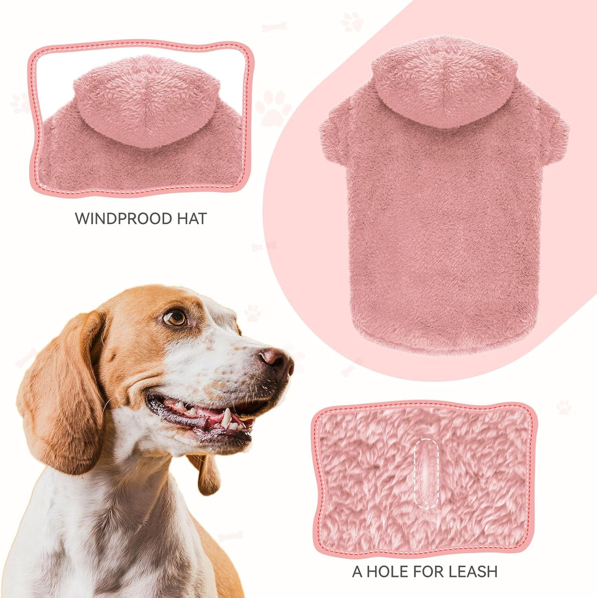 Fuzzy Dog Sweaters for Large Dogs Soft Double-Sided Plush Fleece Pet Sweater Clothes Pet Coats Dog