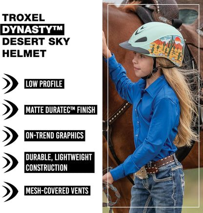 Troxel Dynasty Ultralight Horse Riding Helmet, Low-Profile, Adjustable Design, Safety Horseback