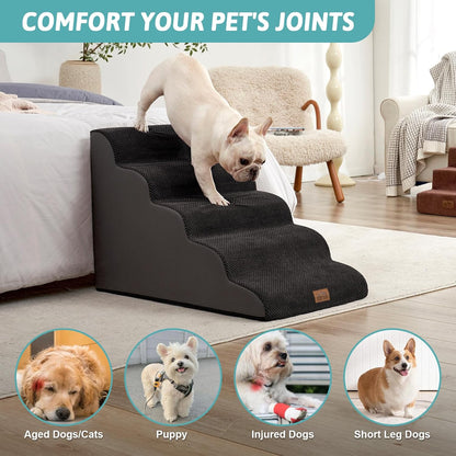 Extra Wide Dog Stairs 19.7" Width, Large Pet Step for Small Medium Dog, Puppy or Cat, Ramp for High