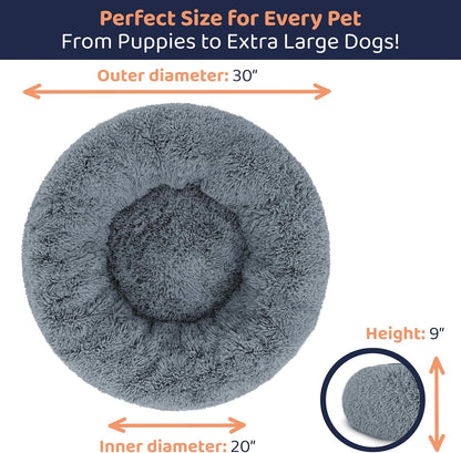 Donut Dog Bed - Premium Comfort for Anxiety Relief - Fluffy & Calming Design with Ultra-Plush