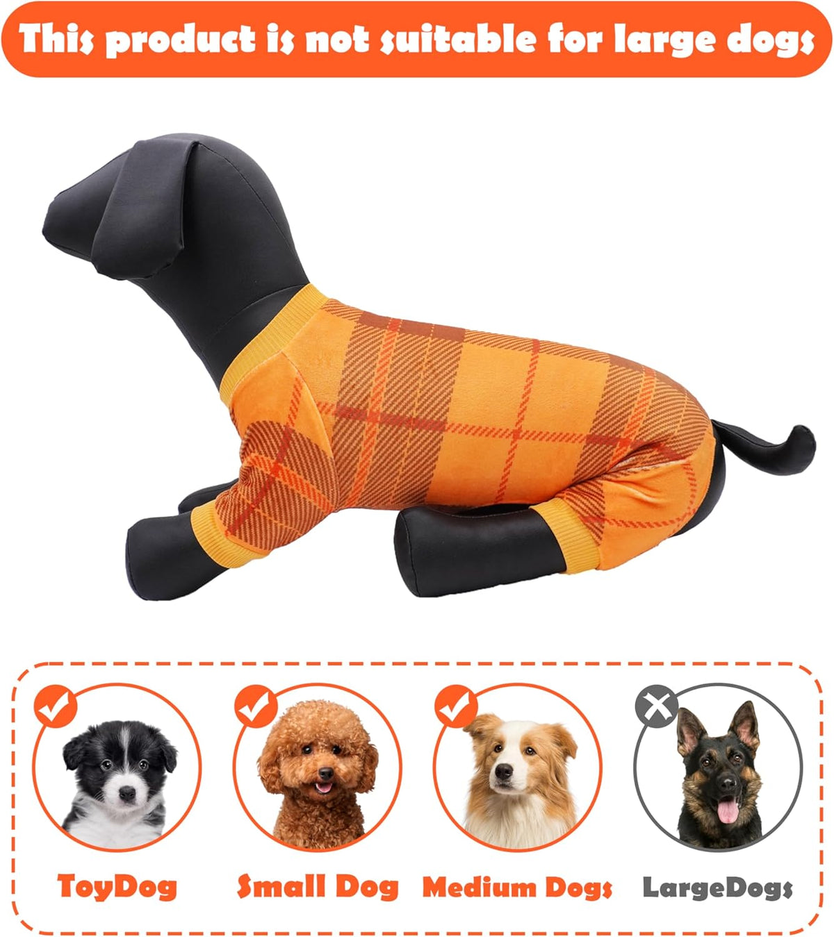 PET SHOW 4 Pack Small Dog Pajamas Holiday Dog Clothes Doggies Soft Stretchy PJs Plaid Jumpsuit