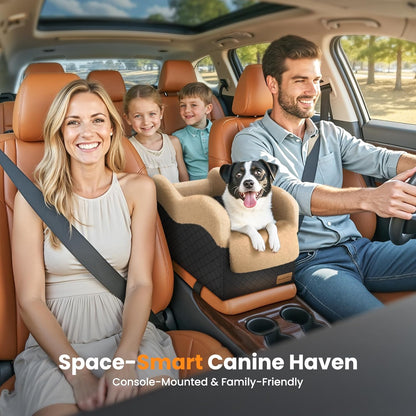 Portable Small Dog Seat for Car,Luxury Center Console Dog Car Seat Booster with Safety