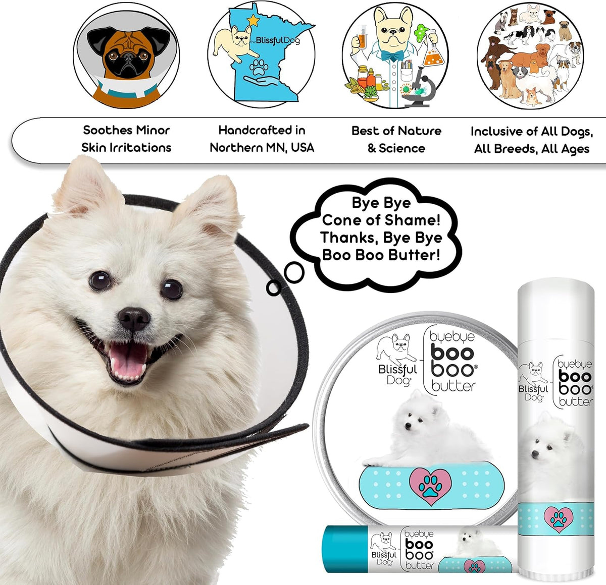 The Blissful Dog American Eskimo Boo Boo Butter, 16oz