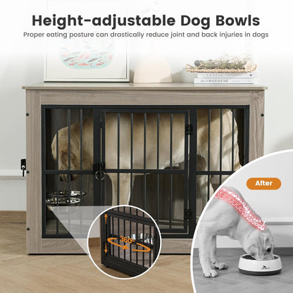 Gardner Pet Dog Crate Furniture for Small Dog, 27.2 Inches Dog Kennel Indoor, Wooden Dog Cage End