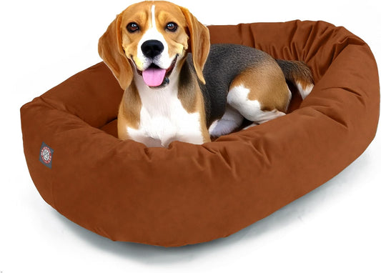 Majestic Pet 32 Inch Suede Shredded Memory Foam Mix Calming Medium Dog Bed Washable 32 x 23 x 7