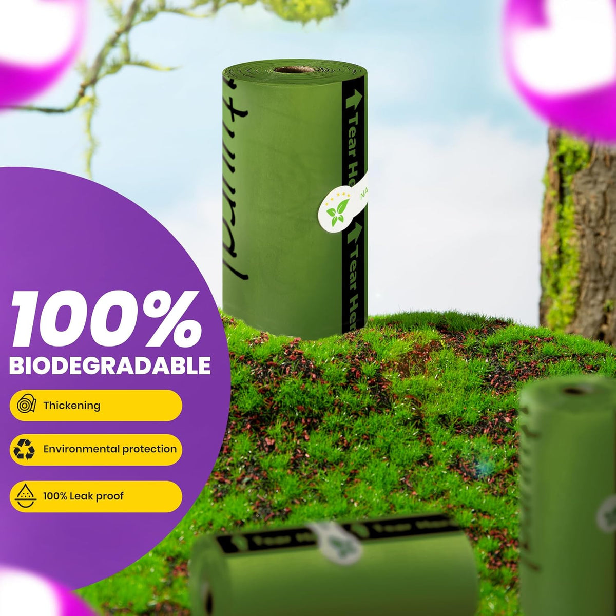 Dog Poop Bags-150 Counts with Holder (10 Rolls), Biodegradable Poop Bags, Eco-friendly and Easy to