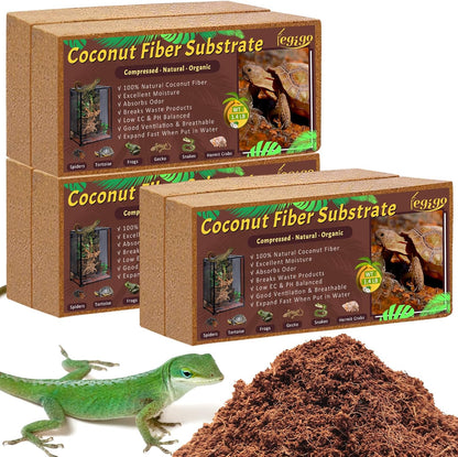 Legigo 6 Pack Compressed Coconut Fiber Substrate - 100% Organic Coconut Fiber Brick Bedding for