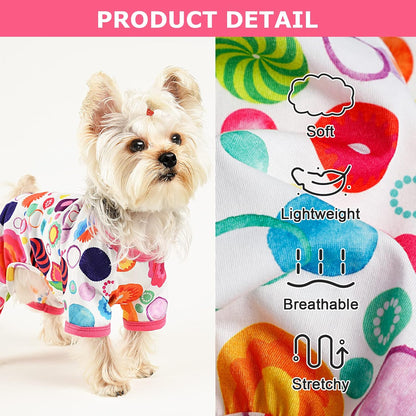 Dog Pajamas Pjs Summer Fall Dog Clothes for Small Dogs Girl - Boy - Medium Size Dogs, Soft Stretchy