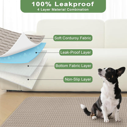 Washable Pee Pads for Dogs, 2 Pack Reusable Puppy Pads Dog Pads, Non-Slip Dog Pee Pads, Leakproof