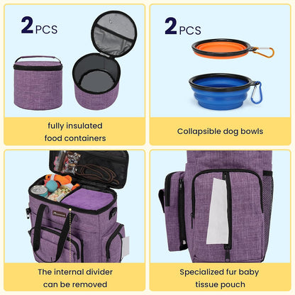 Modoker Dog Travel Organizer Carriers for Supplies & Accessories, Airline Approved Cat Pet Travel