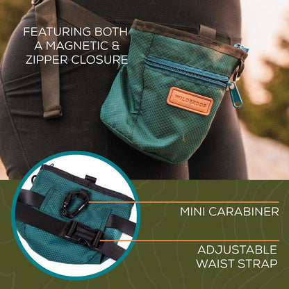 Wilderdog Dog Training Treat Pouch with Magnetic and Zipper Closure, Carabiner Attached, Adjustable
