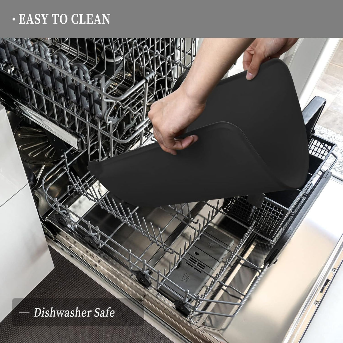 Waterproof Pet Feeding Mat with High Raised Edges, Heavier and Thicker Placemats for Cat Dog Water