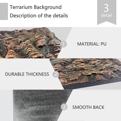 4pcs Rock Terrarium Background,3D Reptile Tank Background Board,Amphibian Stereo Backdrop
