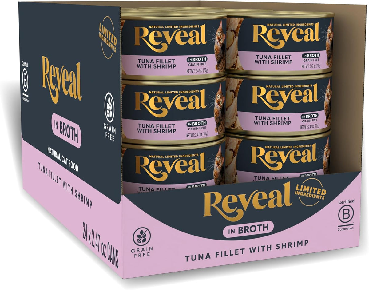 Reveal Natural Wet Cat Food, 24 Count, Grain Free, Limited Ingredient Canned Food for Cats, Tuna