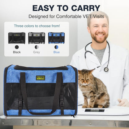Dog Carriers for Small Dogs, Large Cat & Bunny, Foldable Soft-Sided Pet Travel Bag, up to 25lbs