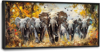Extra Large Elephant Framed Wall Art for Living Room,Oversized Elephants Wild Animal Pictures Wall