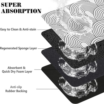Dog Food Mats for Floors Absorbent, Pet Cat Food Mat - Quick Dry Dog Bowl Mats for Food and Water