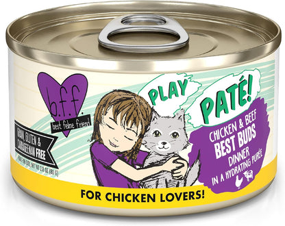 Weruva B.F.F. Play - Best Feline Friend Paté Lovers, Aw Yeah!, Chicken & Beef Best Buds with