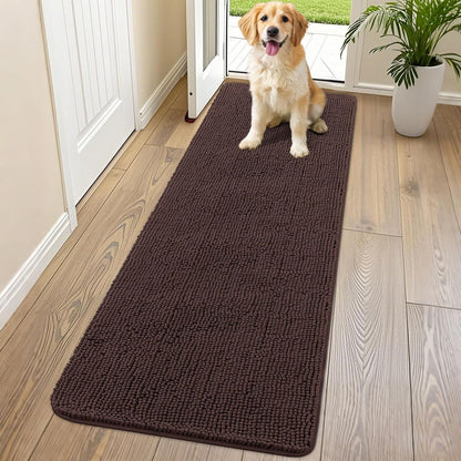 Smiry Dog Door Mat for Muddy Paws 70x24, Absorbs Moisture and Dirt Doormat, Non-Slip Washable Quick