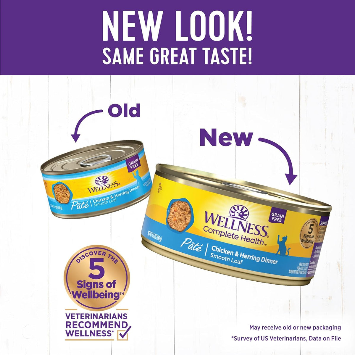 Wellness Complete Health Pate Adult Wet Cat Food, Natural, Protein-Rich, Grain Free, 5.5 Ounce, 24