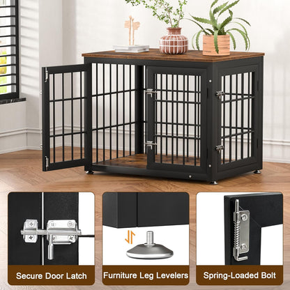 32 Inch Heavy Duty Dog Crate Furniture for Medium and Small Dogs, Decorative Pet House End Table