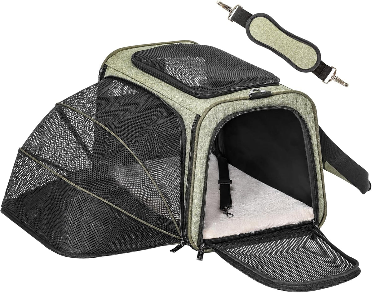 Petsfit Expandable Cat Carrier Dog Carrier,Airline Approved Soft-Sided Portable Pet Travel Washable