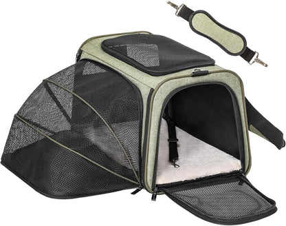 Petsfit Expandable Cat Carrier Dog Carrier,Airline Approved Soft-Sided Portable Pet Travel Washable
