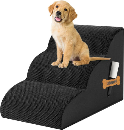 Romrol Dog Stairs Ramp for High Beds Couches, High Density Foam Pet Steps with Durable Non-Slip