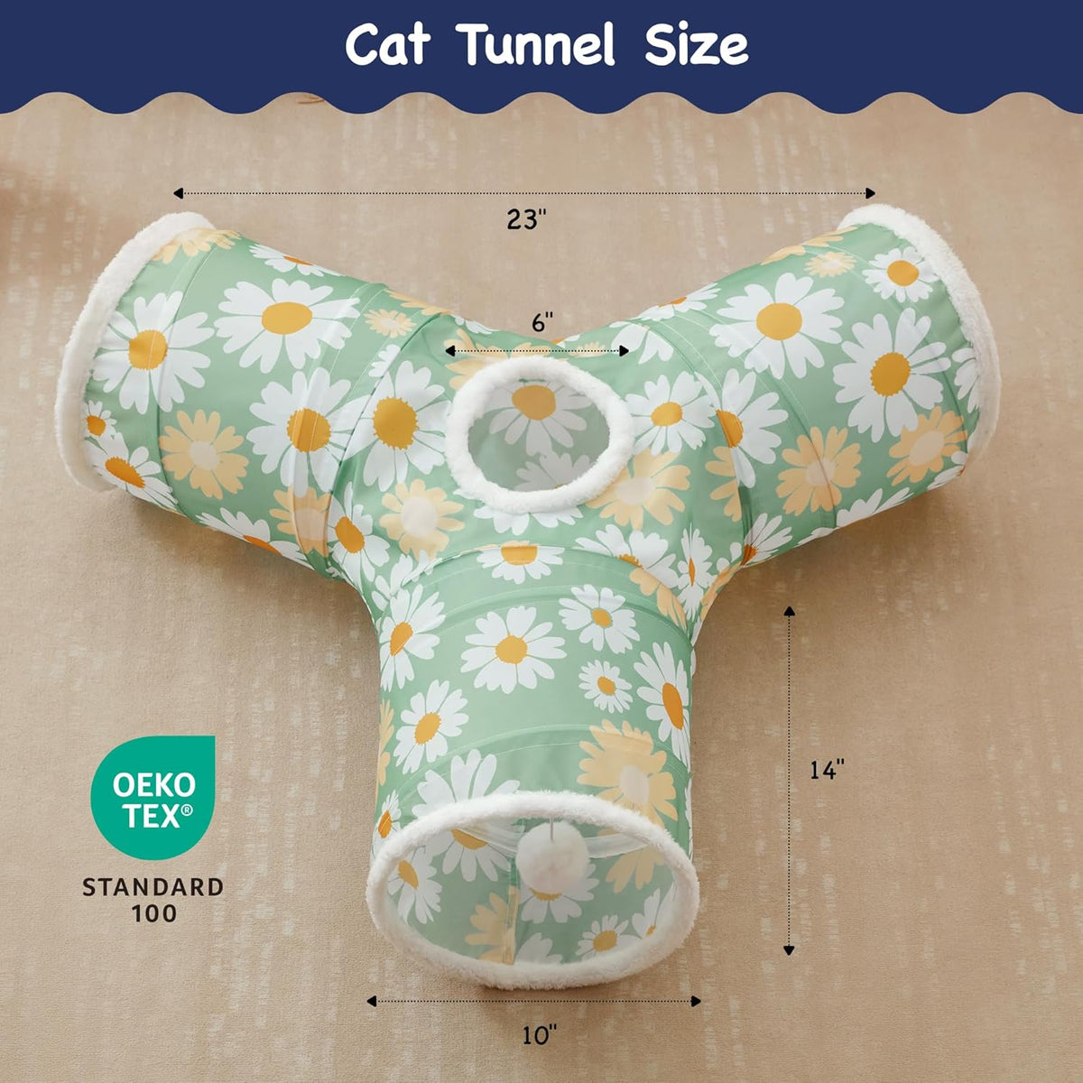 Tempcore Pet Cat Tunnel Tube Cat Toys 3 Way Collapsible, Cat Tunnels for Indoor Cats，Kitty Tunnel