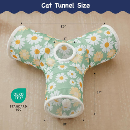 Tempcore Pet Cat Tunnel Tube Cat Toys 3 Way Collapsible, Cat Tunnels for Indoor Cats，Kitty Tunnel