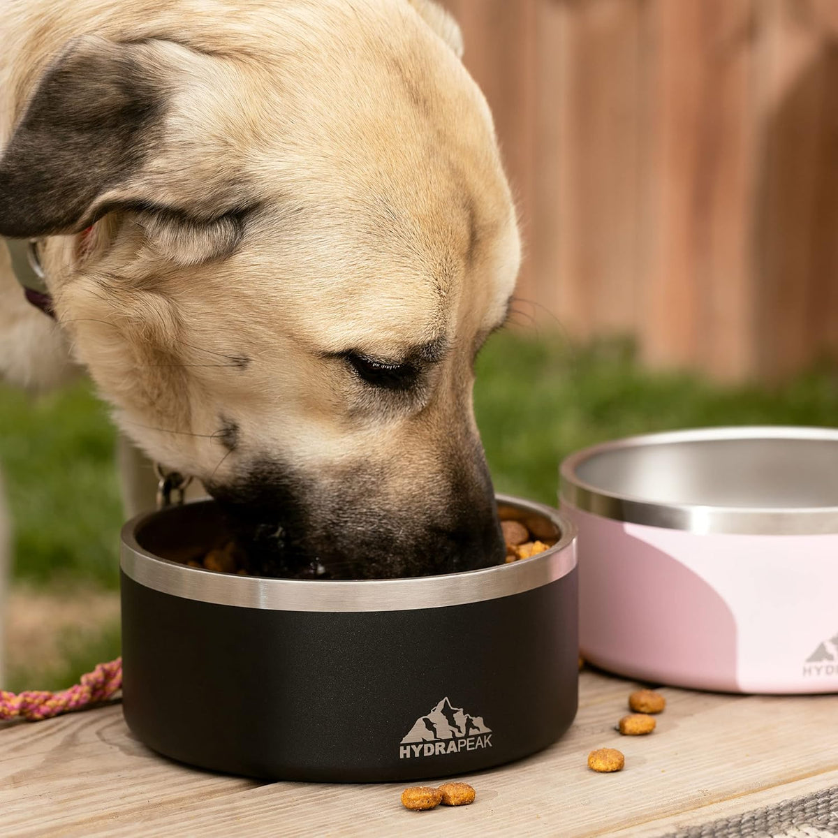 Hydrapeak Dog Bowl; Non Slip Stainless Steel; Water and Food Dish; Large Sized and Small Dogs; 32oz